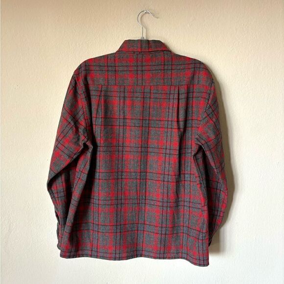 Wool The West Wool Red Gray Dress Shirt Plaid Size L - Picture 5 of 6